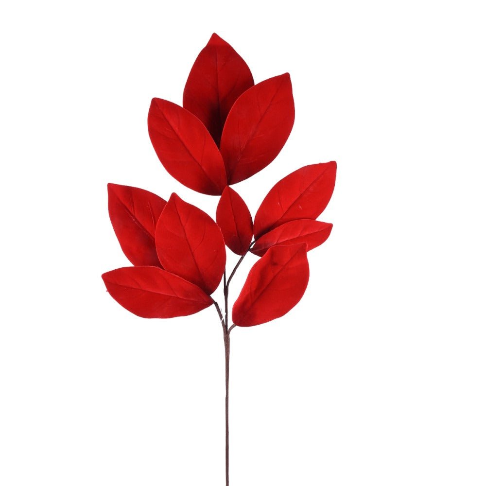 Artificial Red Velvet Magnolia Leaves Stem - 32" - Greenery MarketArtificial Flowers282785