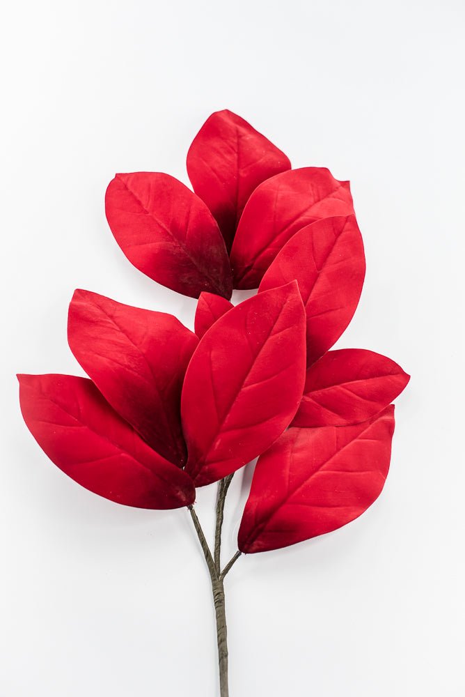 Artificial Red Velvet Magnolia Leaves Stem - 32" - Greenery MarketArtificial Flowers282785