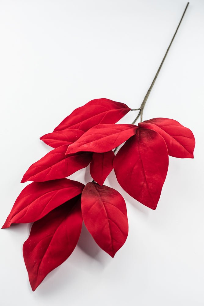 Artificial Red Velvet Magnolia Leaves Stem - 32" - Greenery MarketArtificial Flowers282785
