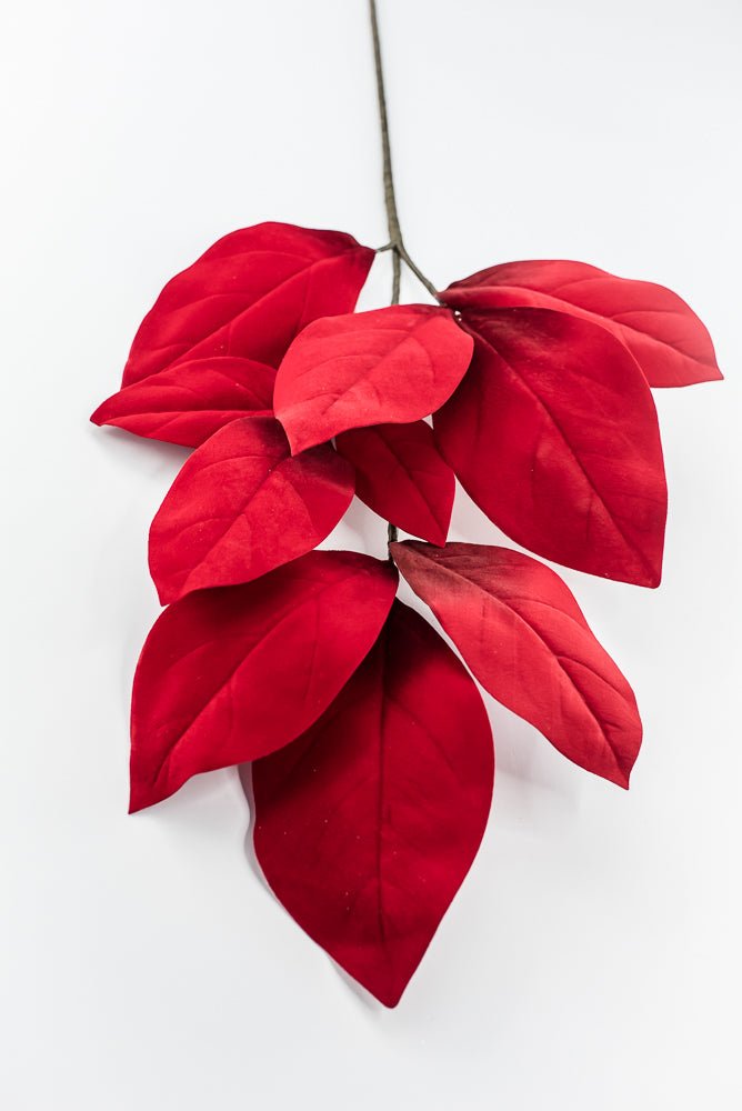 Artificial Red Velvet Magnolia Leaves Stem - 32" - Greenery MarketArtificial Flowers282785
