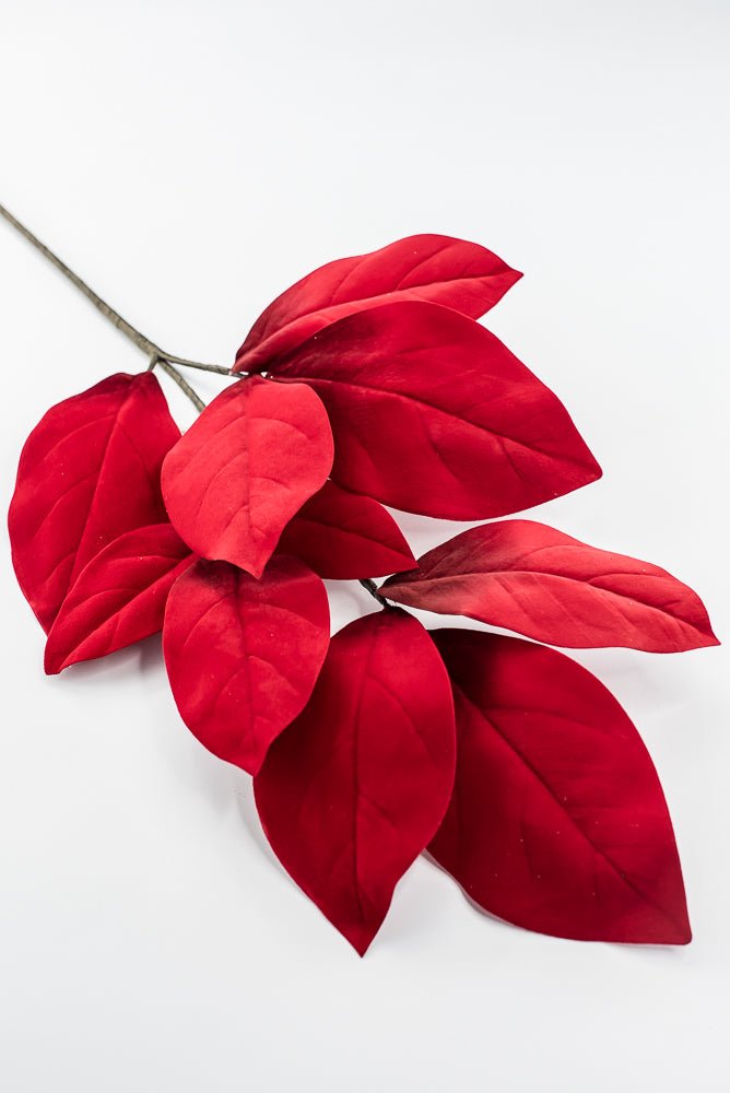 Artificial Red Velvet Magnolia Leaves Stem - 32" - Greenery MarketArtificial Flowers282785