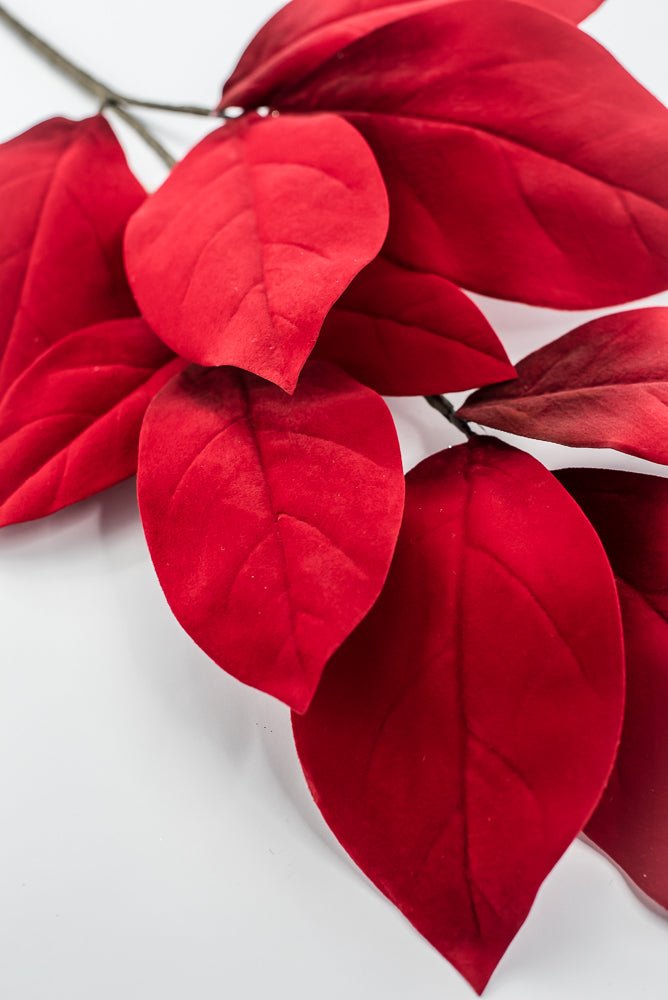 Artificial Red Velvet Magnolia Leaves Stem - 32" - Greenery MarketArtificial Flowers282785