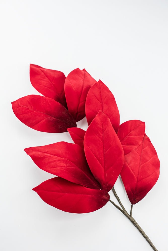 Artificial Red Velvet Magnolia Leaves Stem - 32" - Greenery MarketArtificial Flowers282785