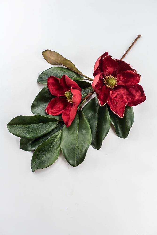 Artificial Red Velvet Magnolia Pick - 20" - Greenery MarketArtificial FloraXP2729