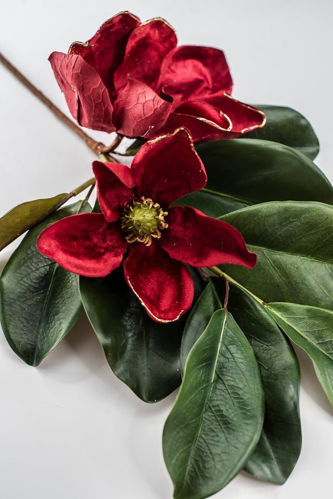 Artificial Red Velvet Magnolia Pick - 20" - Greenery MarketArtificial FloraXP2729