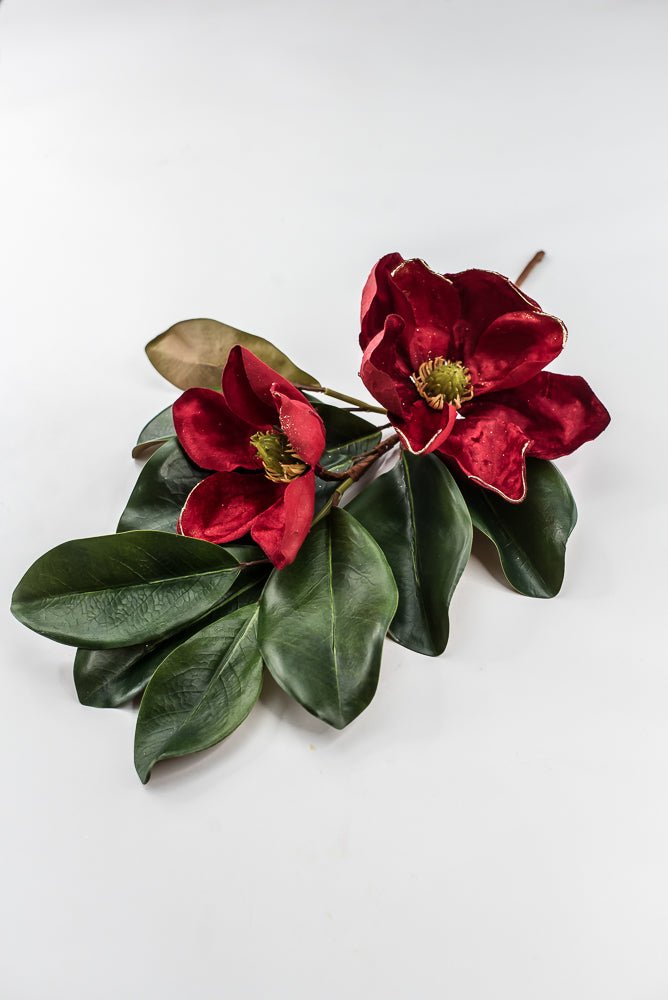 Artificial Red Velvet Magnolia Pick - 20" - Greenery MarketArtificial FloraXP2729