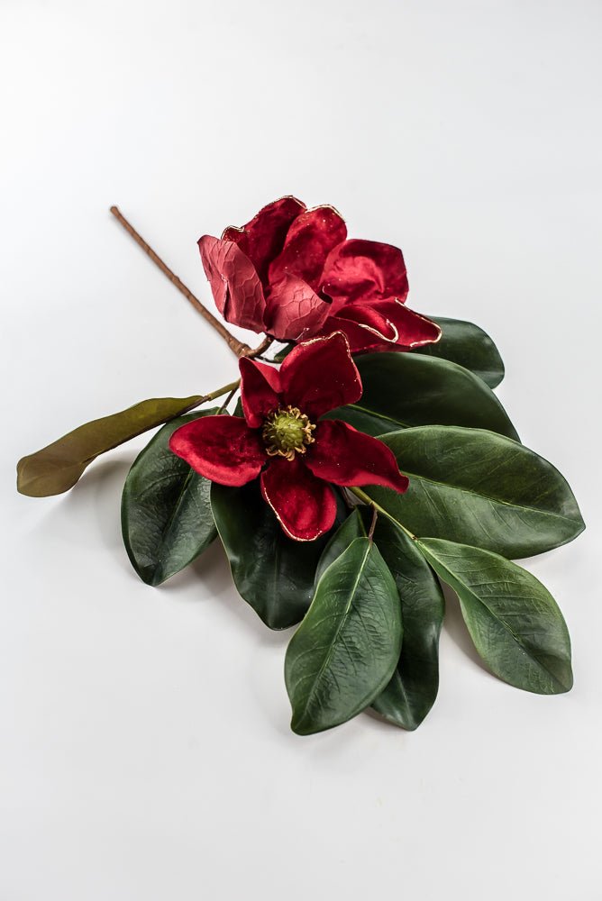 Artificial Red Velvet Magnolia Pick - 20" - Greenery MarketArtificial FloraXP2729