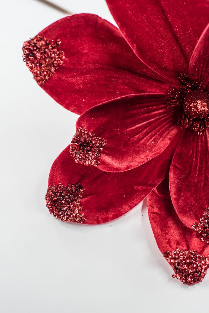 Artificial Red Velvet Magnolia Spray - 21" - Greenery Market84600RD