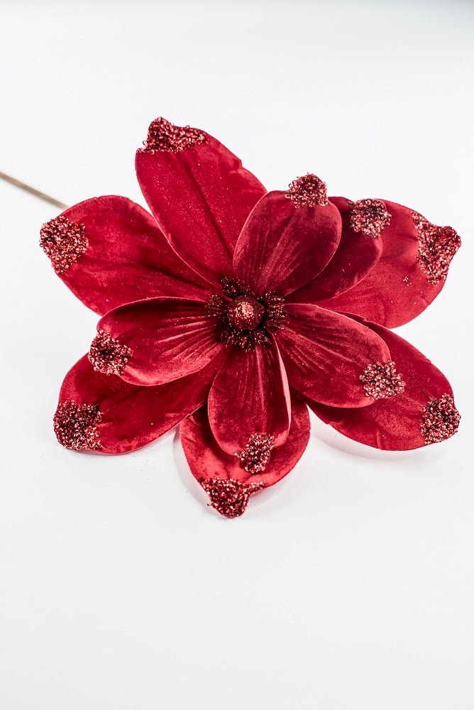 Artificial Red Velvet Magnolia Spray - 21" - Greenery Market84600RD