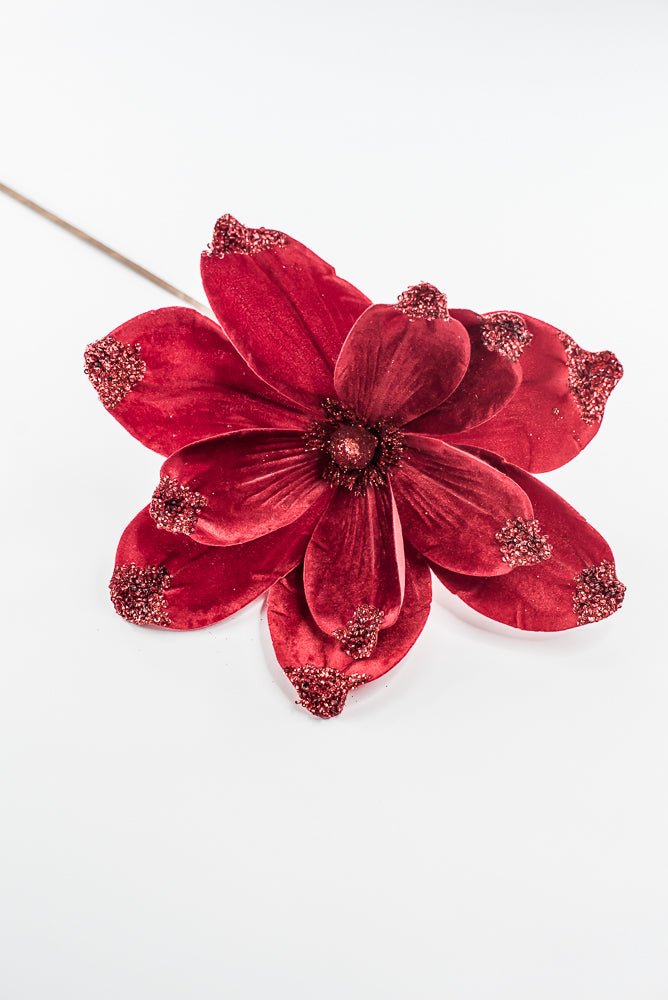 Artificial Red Velvet Magnolia Spray - 21" - Greenery Market84600RD
