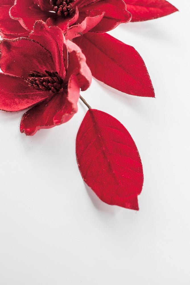 Artificial Red Velvet Magnolia Spray - 24" - Greenery MarketArtificial Flowers104049