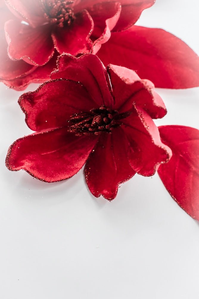 Artificial Red Velvet Magnolia Spray - 24" - Greenery MarketArtificial Flowers104049