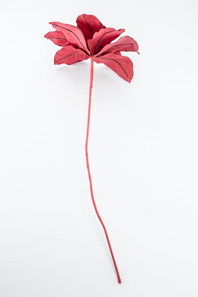 Artificial Red Velvet Poinsettia Stem - 22" - Greenery Market86794RD