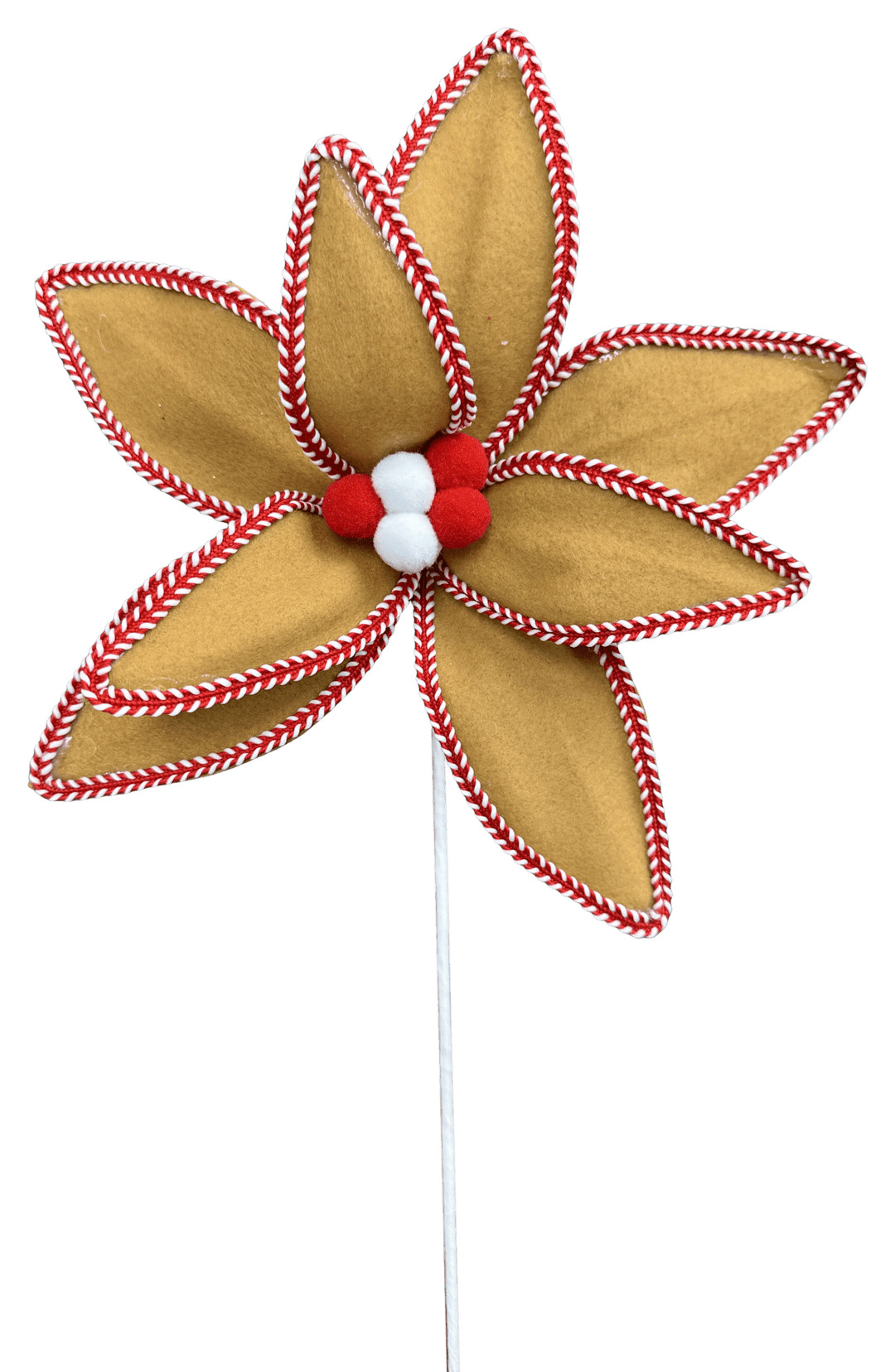 Artificial Red White & Brown Poinsettia Stem - 24" - Greenery Market86801RDWTBN