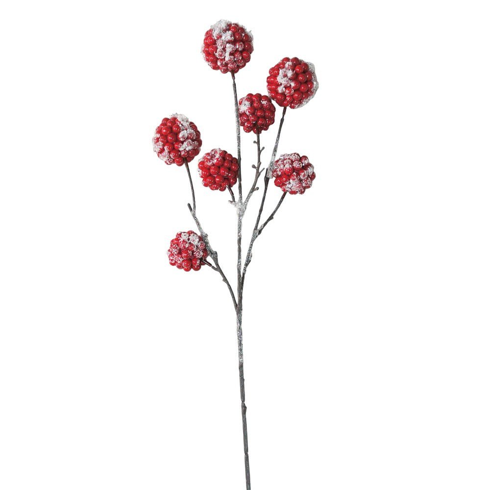 Artificial Red & White Snow Berry Ball Spray - 24" - Greenery MarketArtificial Flowers256952