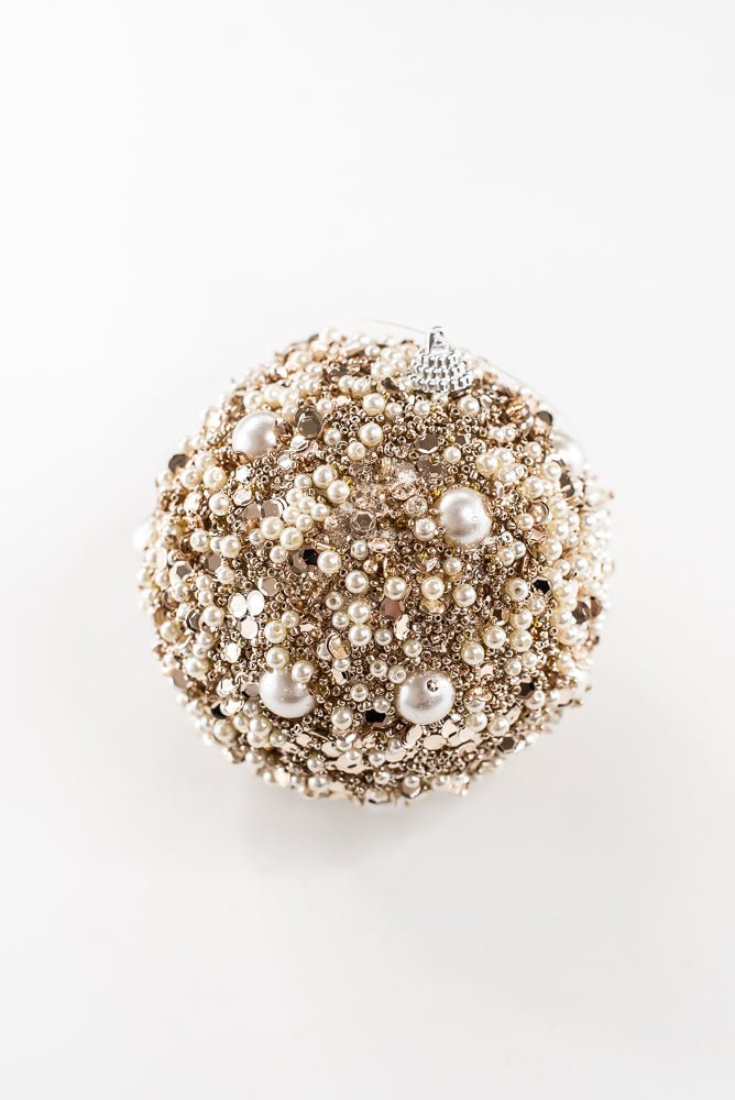 Artificial Rose & Pearl Ice Ball Ornament - Greenery MarketArtificial FloraXT1221-RSPRL
