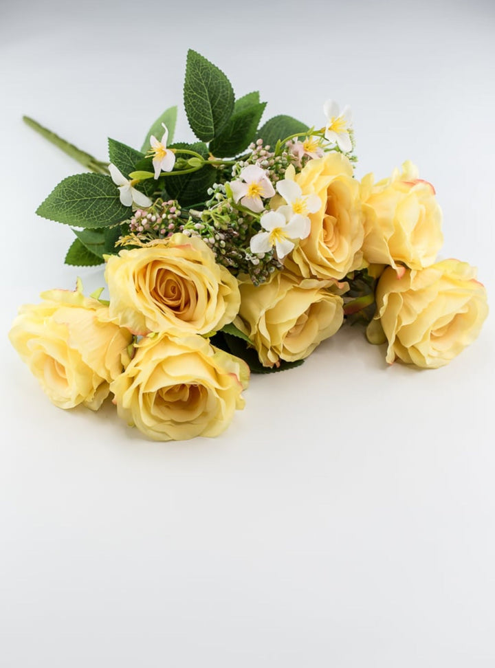 Artificial Roses bush - yellow - Greenery Marketartificial flowersFN170929