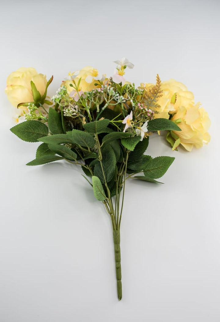 Artificial Roses bush - yellow - Greenery Marketartificial flowersFN170929