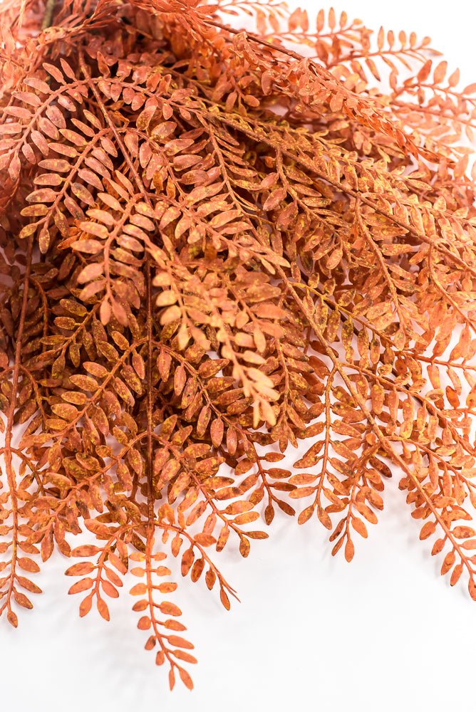 Artificial, Rust Orange, Feather Fern Bush - 20" - Greenery MarketArtificial Flora85919-UV-OR