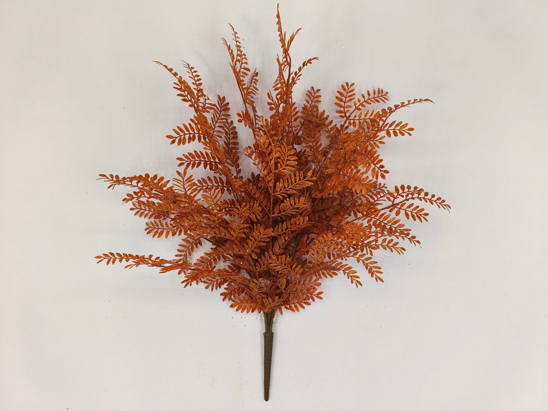 Artificial, Rust Orange, Feather Fern Bush - 20" - Greenery MarketArtificial Flora85919-UV-OR