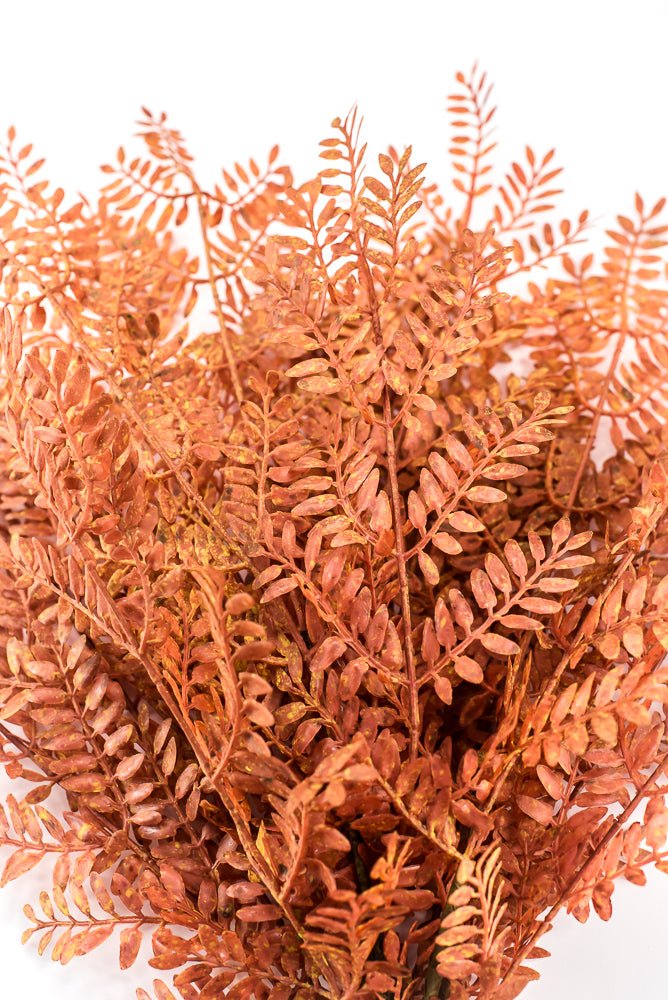 Artificial, Rust Orange, Feather Fern Bush - 20" - Greenery MarketArtificial Flora85919-UV-OR