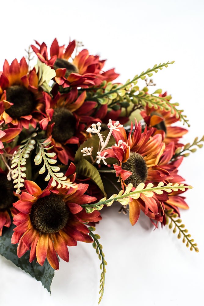 Artificial Rust Sunflower Bush - 19" - Greenery Market57525RUST