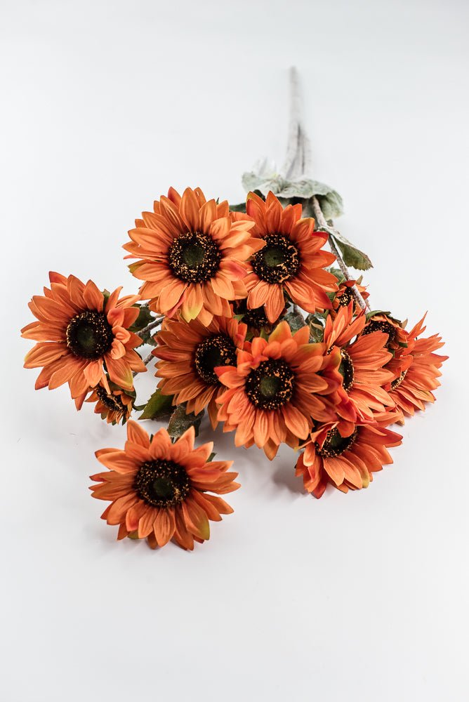 Artificial, Rust, Sunflower Bush - 24" - Greenery MarketArtificial Flora57360RUST