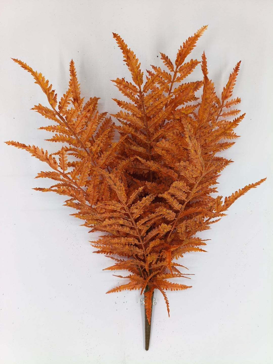 Artificial, Rusty Orange, Leather Fern Bush - 20" - Greenery MarketArtificial Flora85918-UV-OR