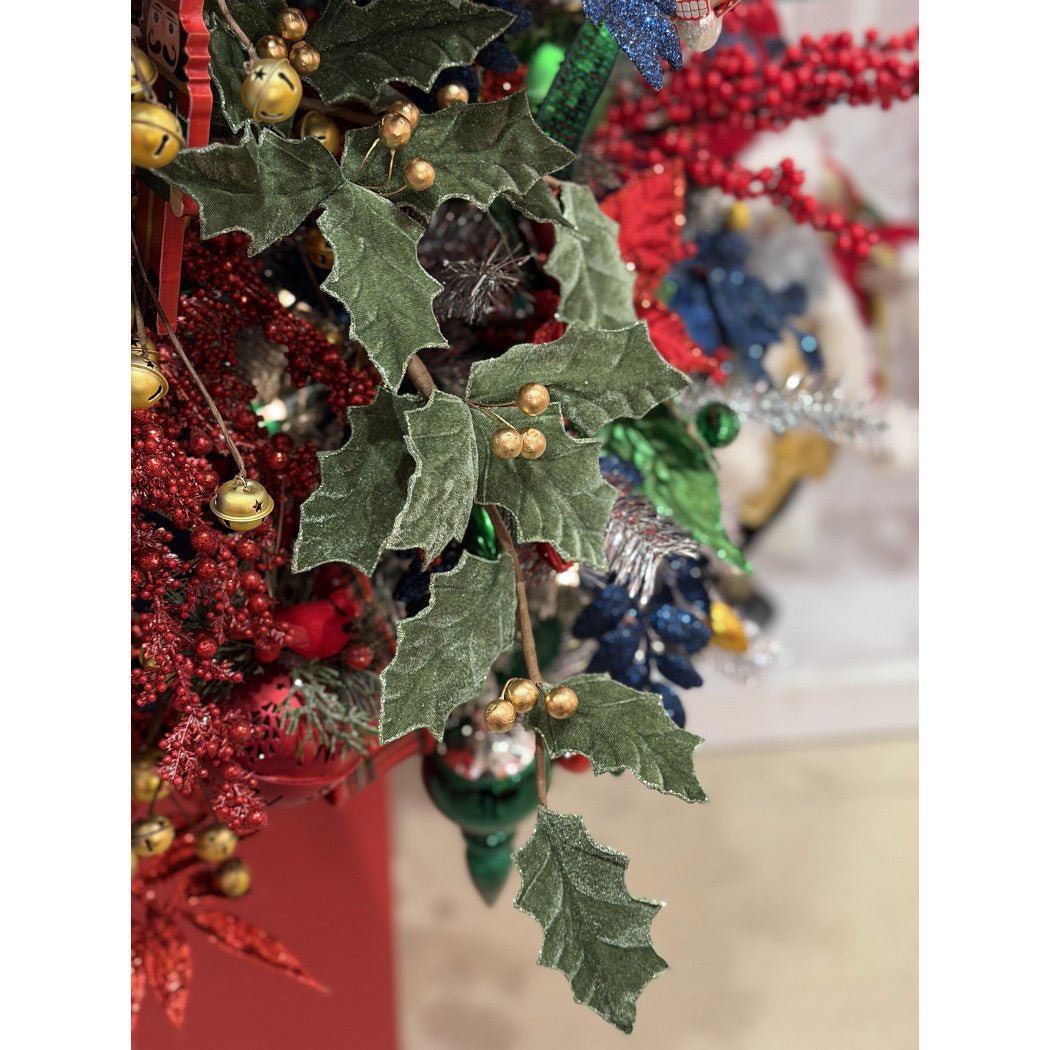 Artificial Sage & Gold Holly Berry Spray - 31.5" - Greenery MarketArtificial Flowers251851
