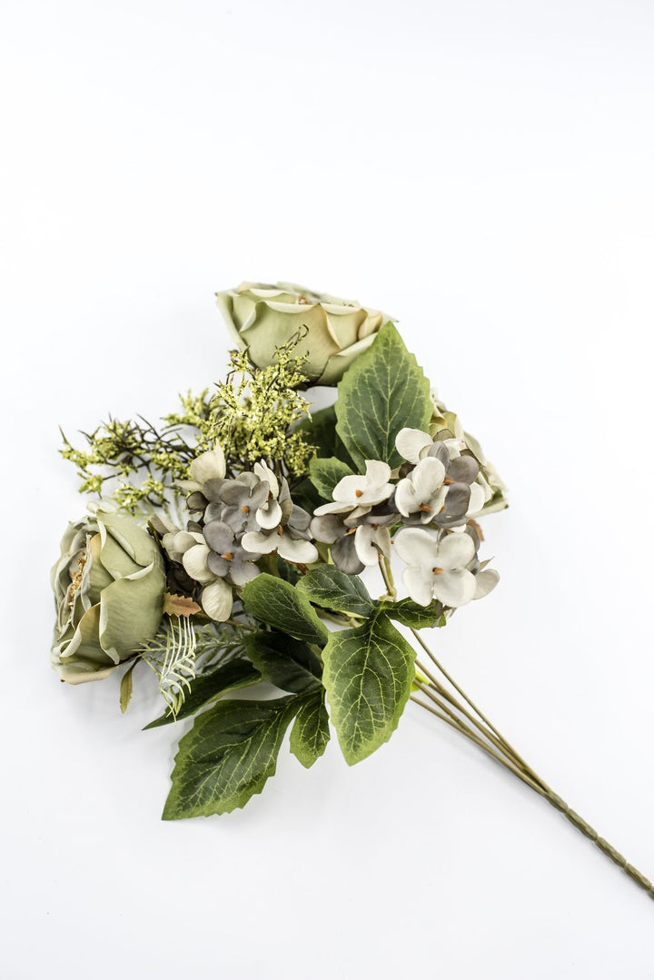 Artificial Sage Green Rose Filler Bush - 15" - Greenery MarketArtificial Flowers57453SAGE