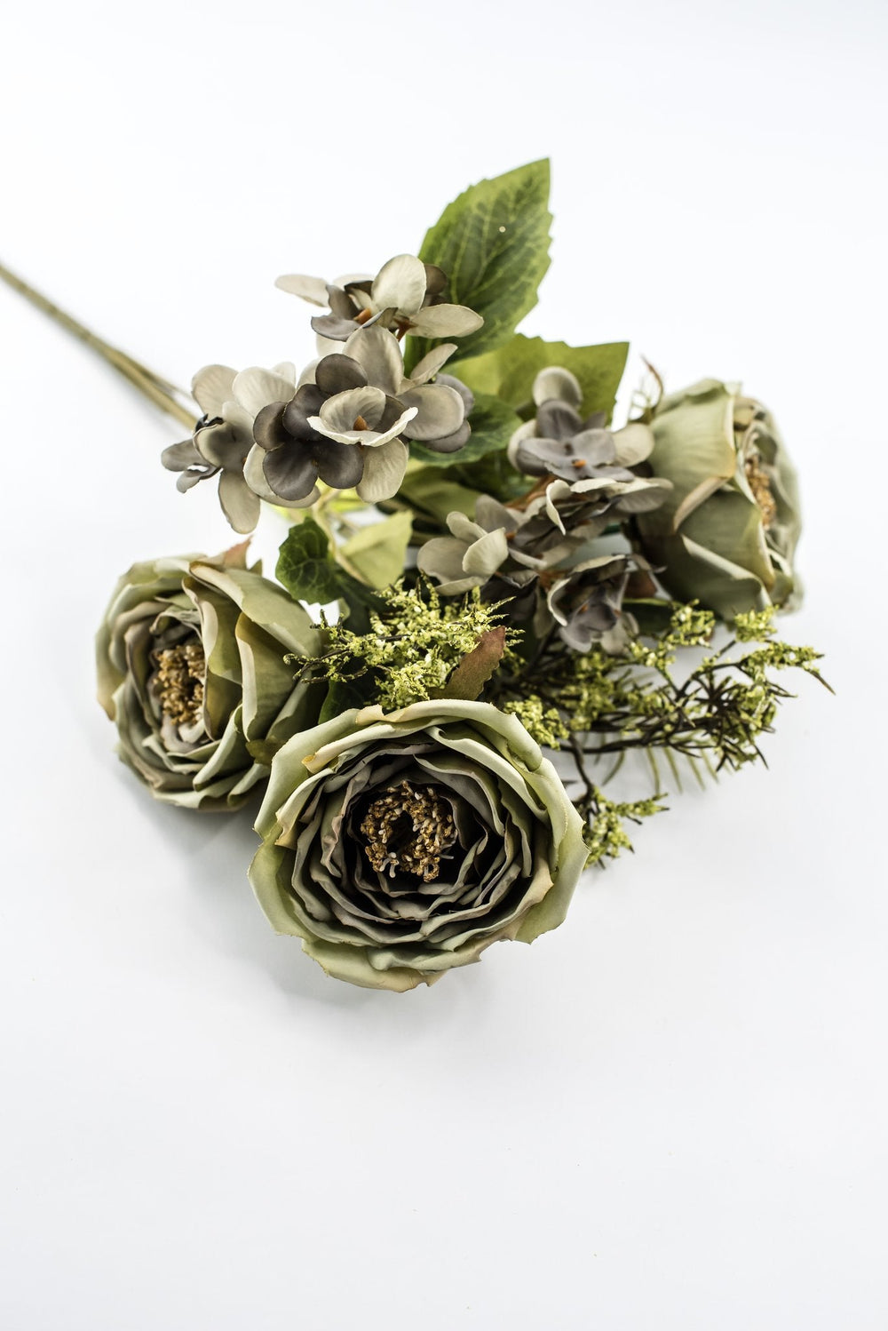 Artificial Sage Green Rose Filler Bush - 15" - Greenery MarketArtificial Flowers57453SAGE