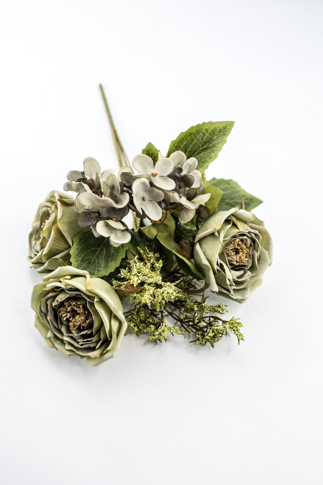 Artificial Sage Green Rose Filler Bush - 15" - Greenery MarketArtificial Flowers57453SAGE
