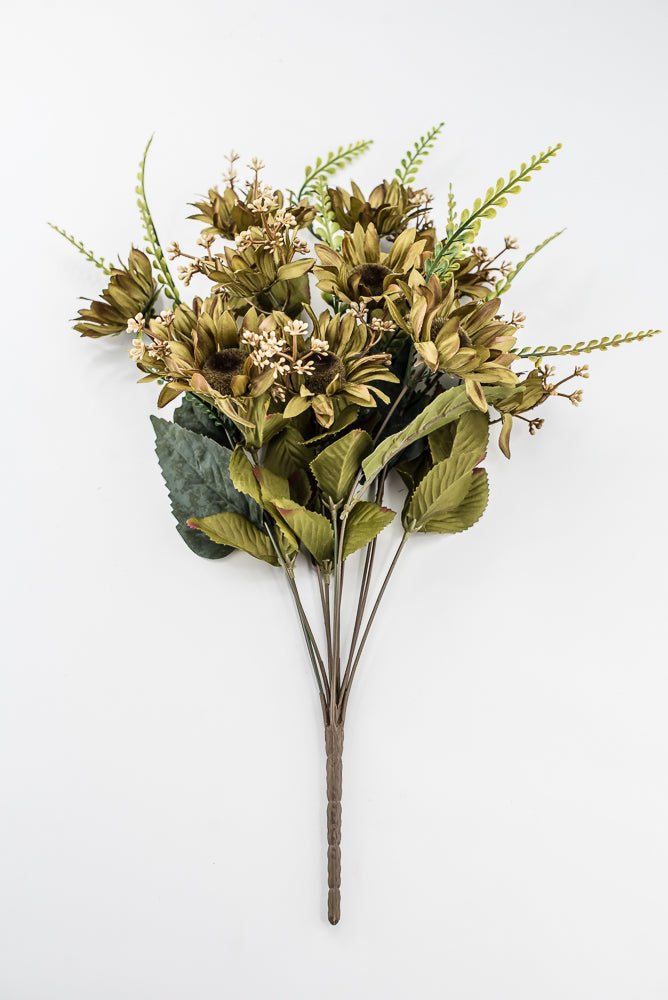 Artificial Sage Green Sunflower Bush - 19" - Greenery Market57525SG