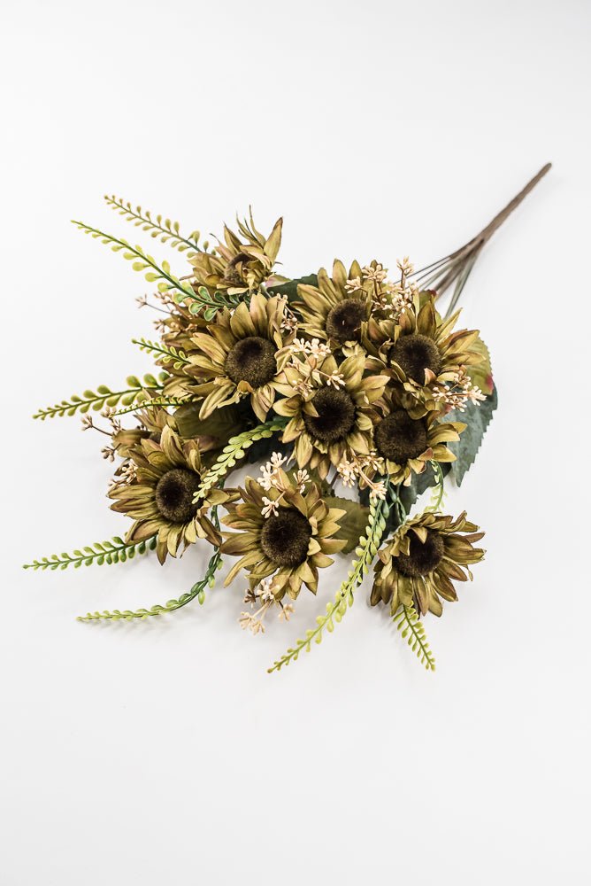 Artificial Sage Green Sunflower Bush - 19" - Greenery Market57525SG