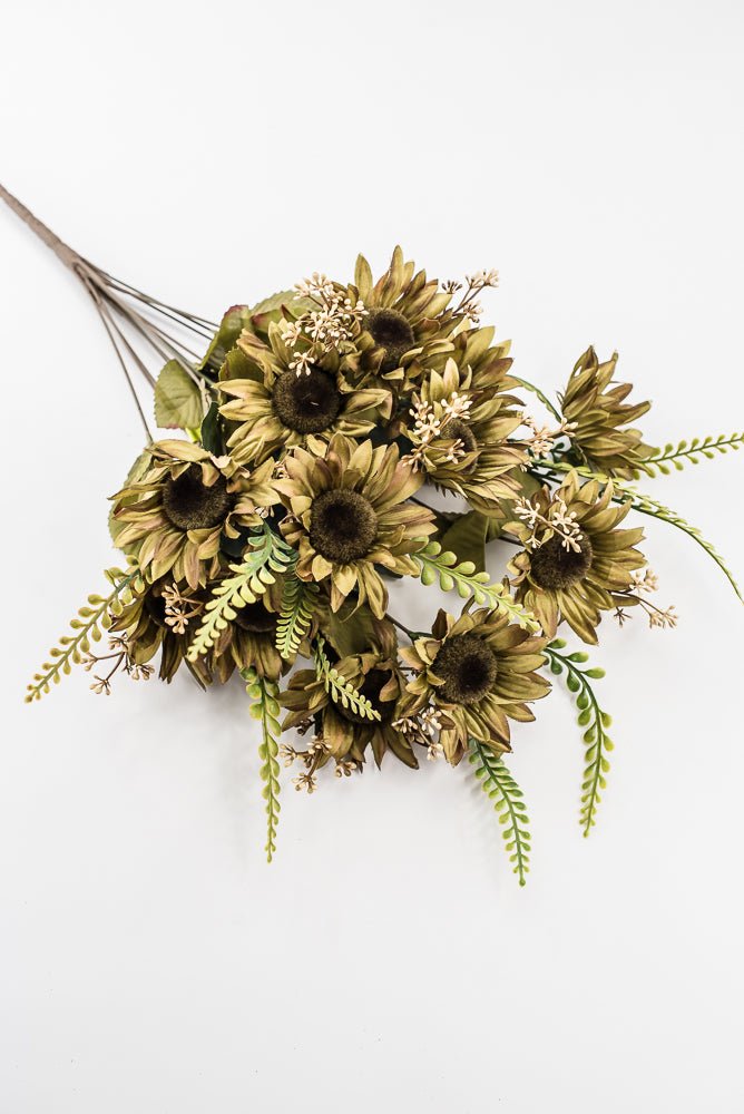 Artificial Sage Green Sunflower Bush - 19" - Greenery Market57525SG