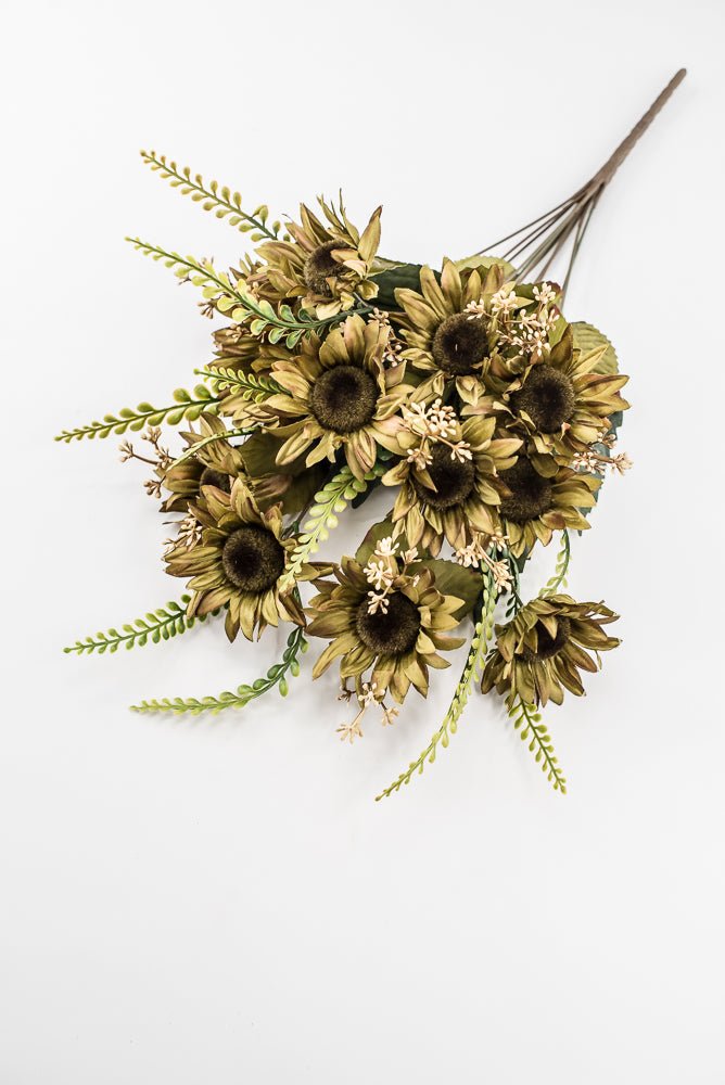 Artificial Sage Green Sunflower Bush - 19" - Greenery Market57525SG