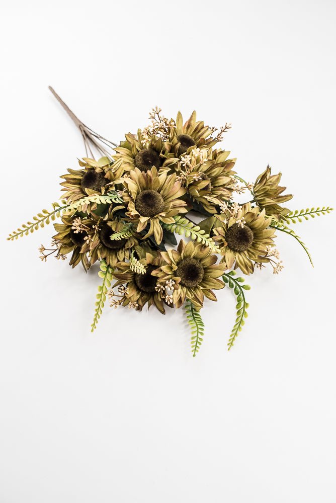 Artificial Sage Green Sunflower Bush - 19" - Greenery Market57525SG