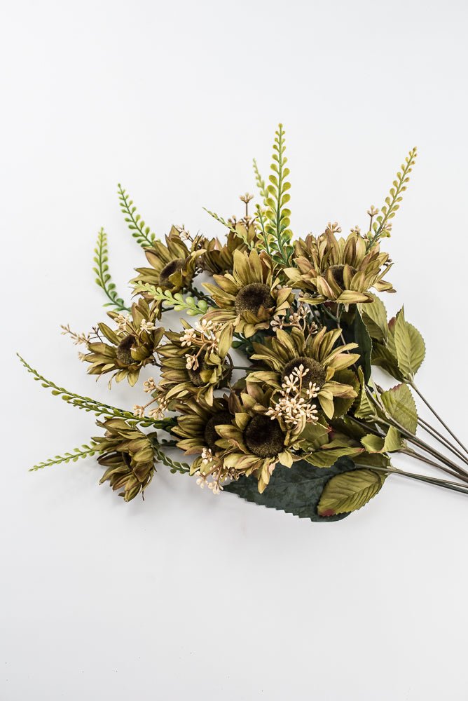 Artificial Sage Green Sunflower Bush - 19" - Greenery Market57525SG