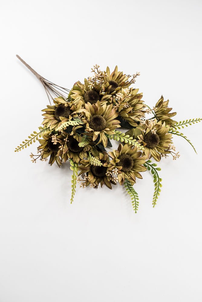 Artificial Sage Green Sunflower Bush - 19" - Greenery Market57525SG