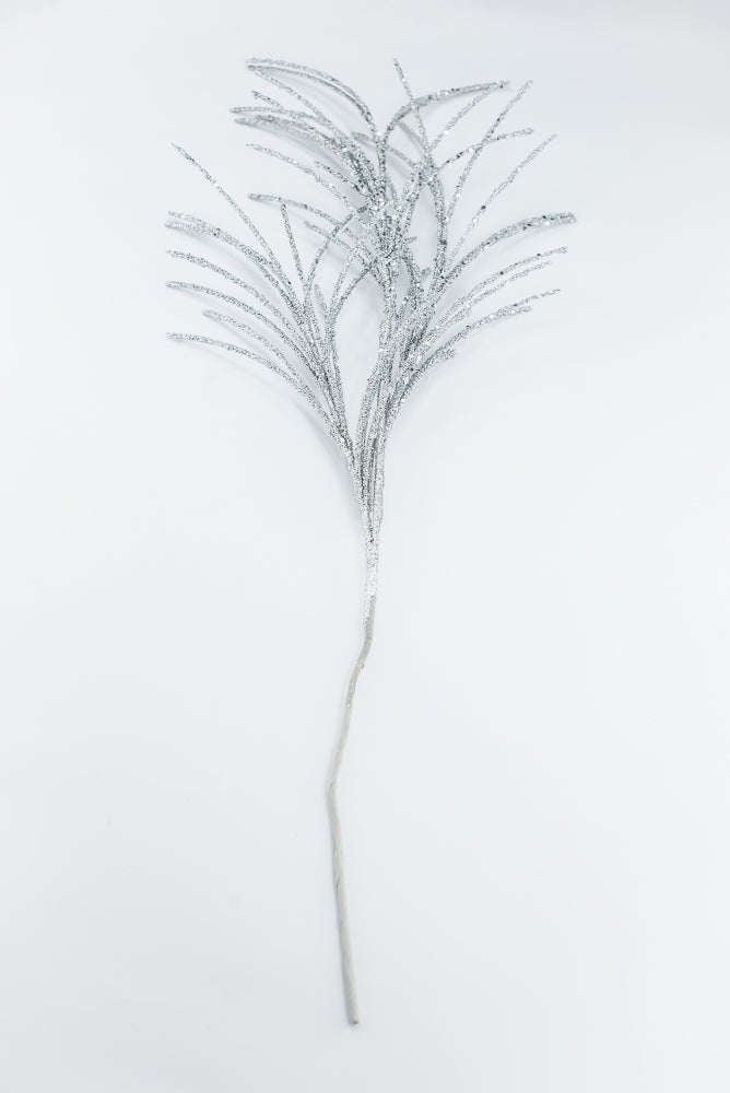 Artificial Silver Glitter Grass Spray - 33" - Greenery MarketArtificial Flora65851-SILVER