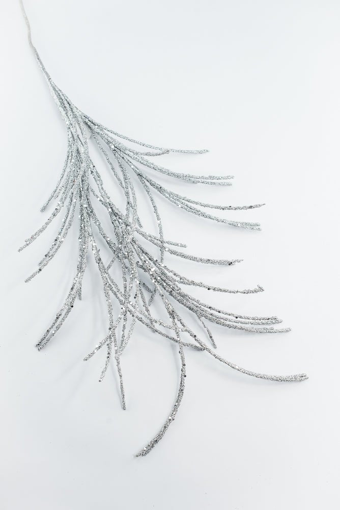 Artificial Silver Glitter Grass Spray - 33" - Greenery MarketArtificial Flora65851-SILVER