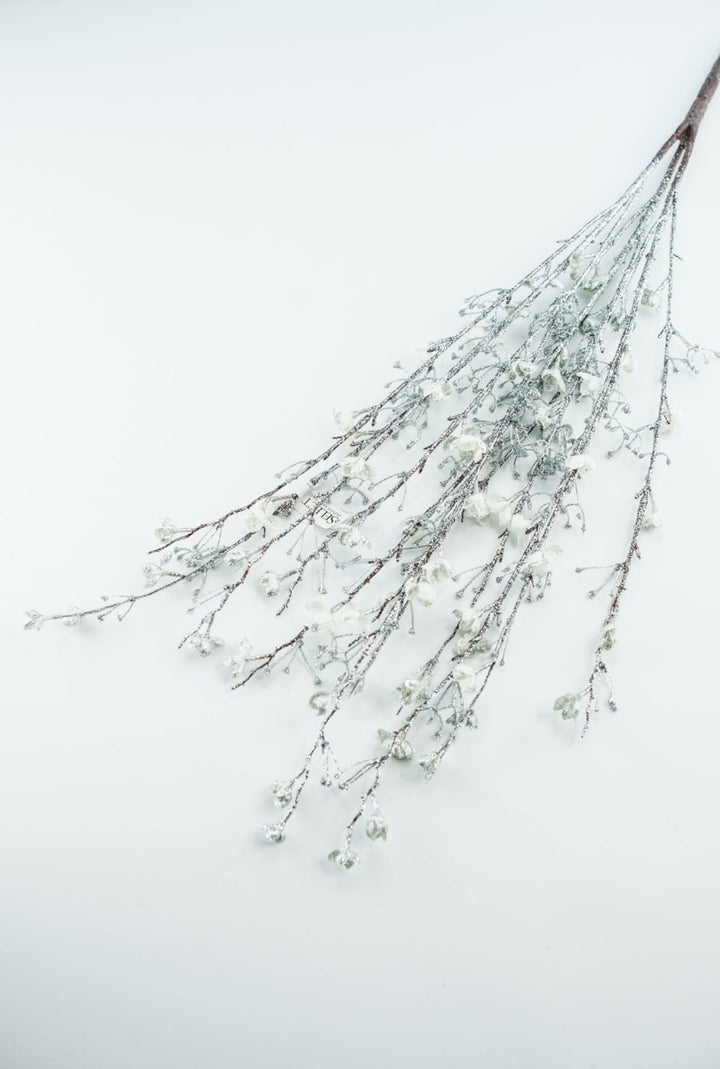 Artificial, silver glittered, blossom bush - Greenery Marketartificial flowersXG406 - SVW