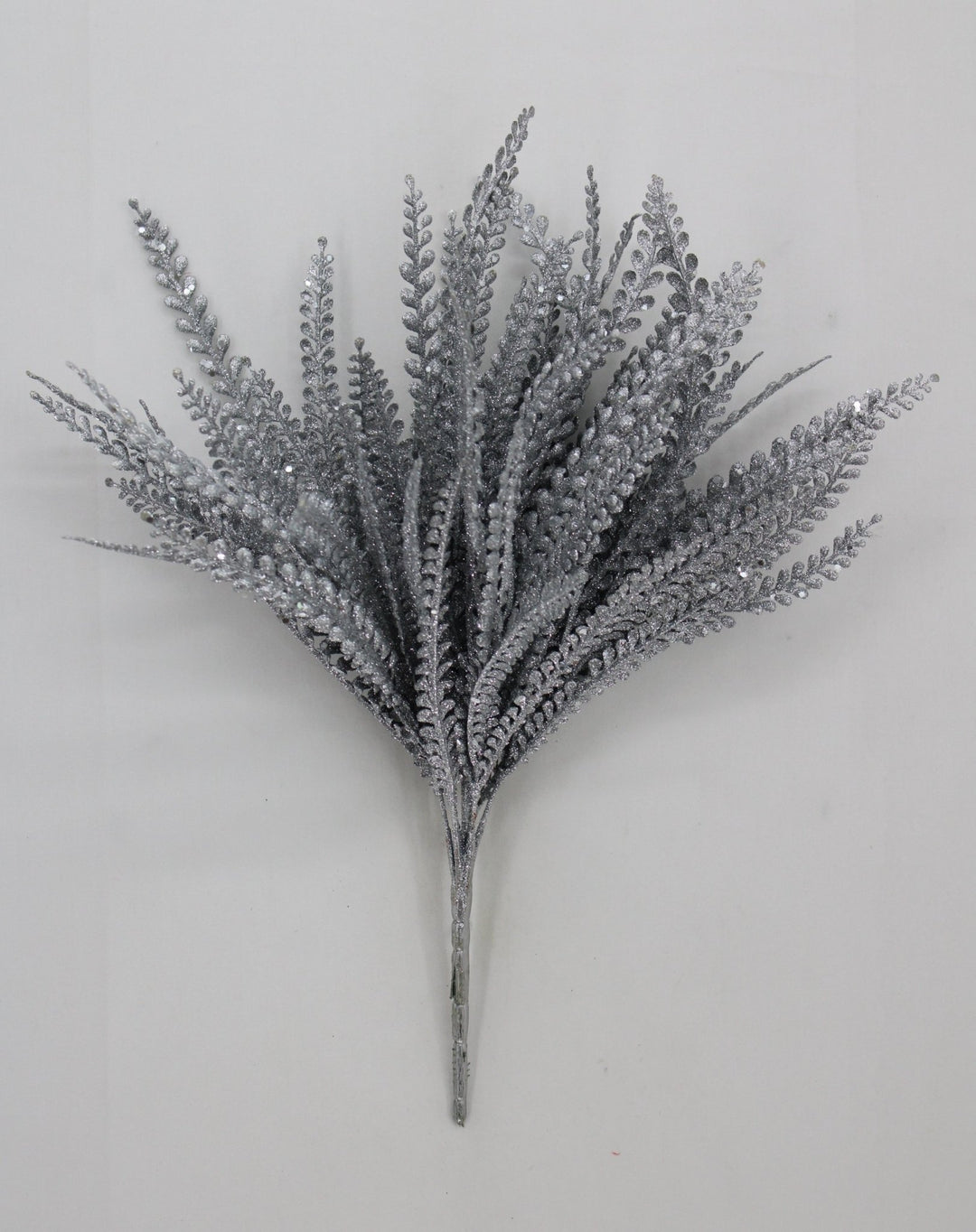 Artificial Silver Plastic Button Fern With Glitter Bush - 19" - Greenery MarketArtificial Flora85807-SILVER