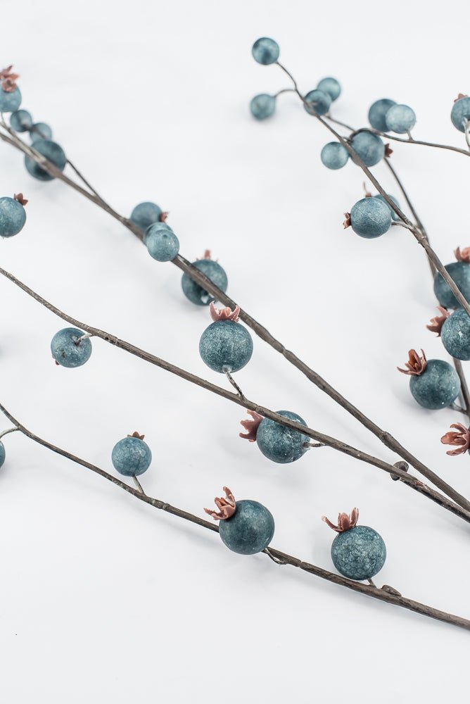 Artificial, Smoke Blue Crabapple Spray - 40" - Greenery MarketArtificial Flora85085-BL