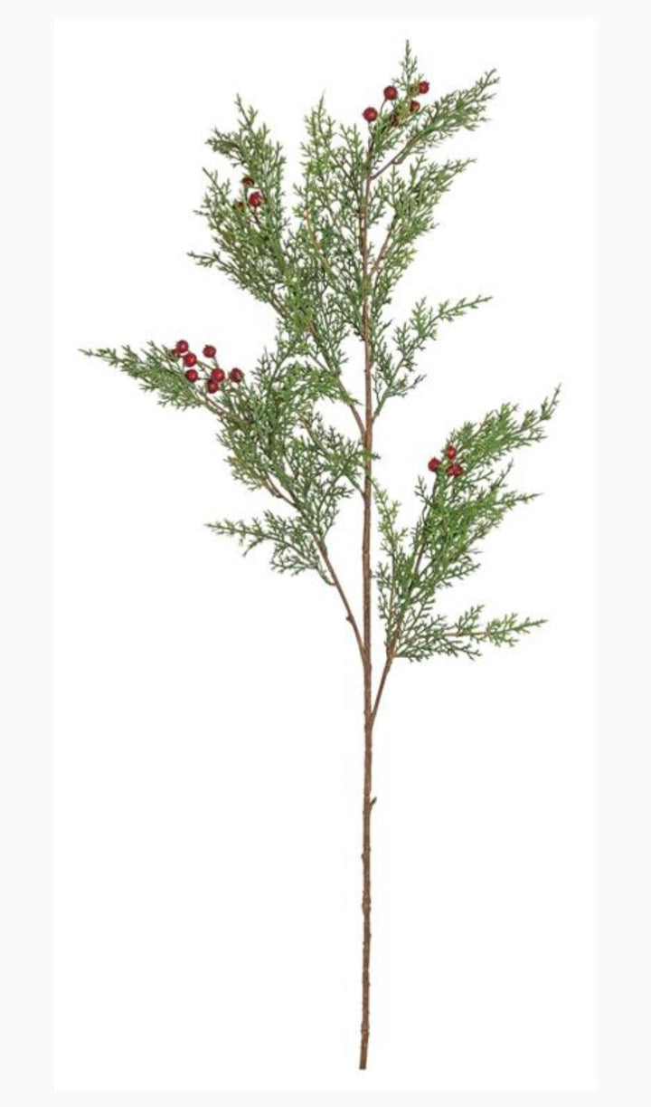 Artificial soft cedar and berries greenery spray - Greenery MarketX1888/L - GR