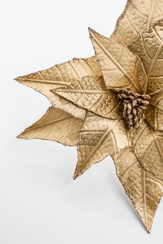 Artificial Soft Gold Poinsettia Stem - 20" - Greenery MarketArtificial Flowers279389