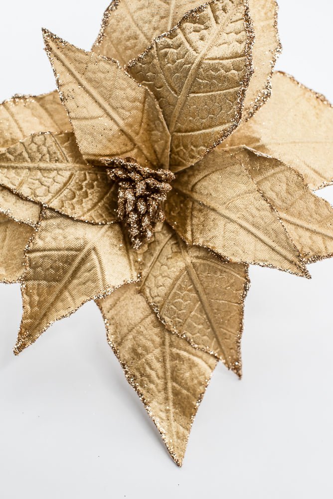Artificial Soft Gold Poinsettia Stem - 20" - Greenery MarketArtificial Flowers279389