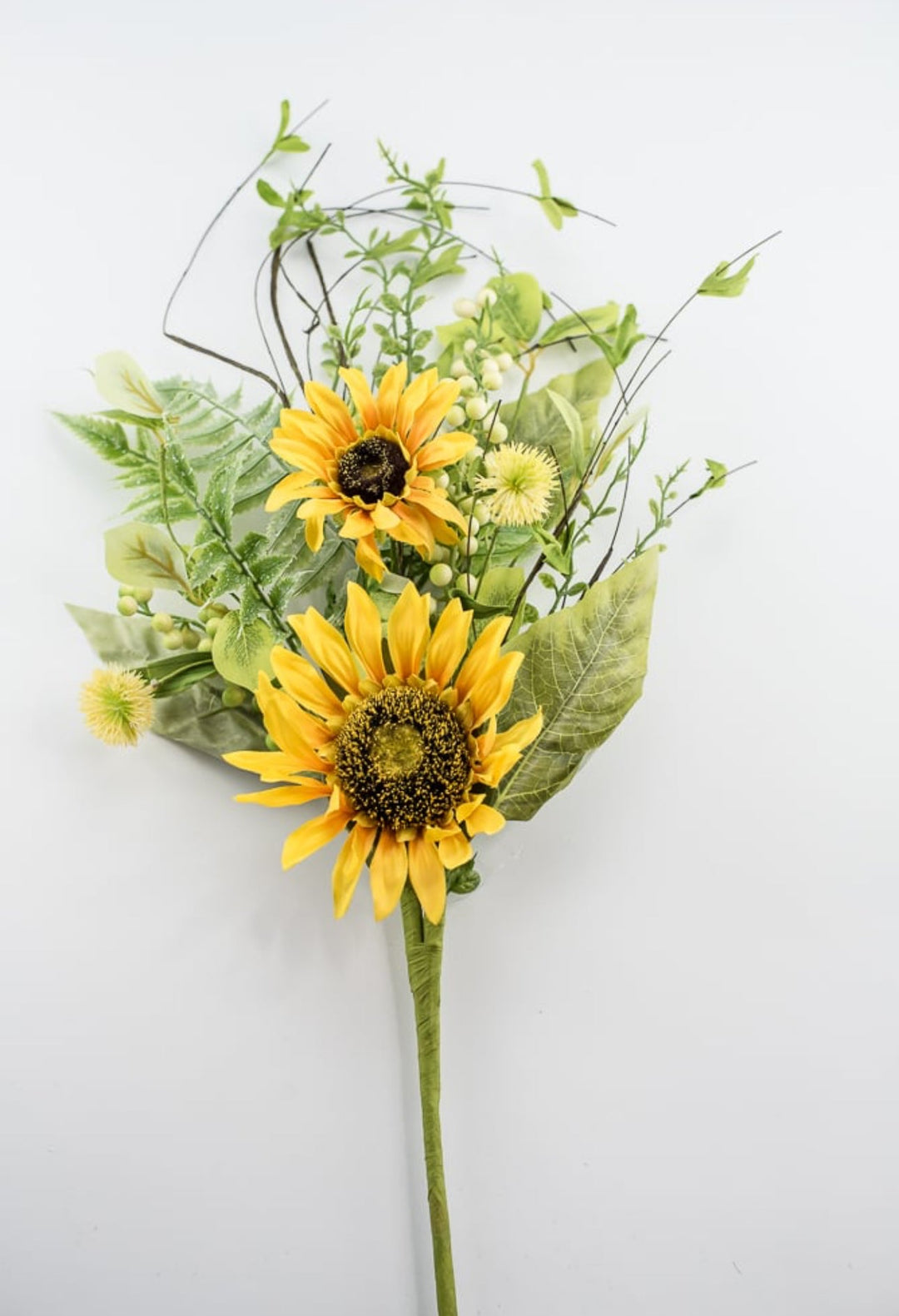 Artificial Sunflower and mixed greenery spray - Greenery Marketartificial flowers63053sp28