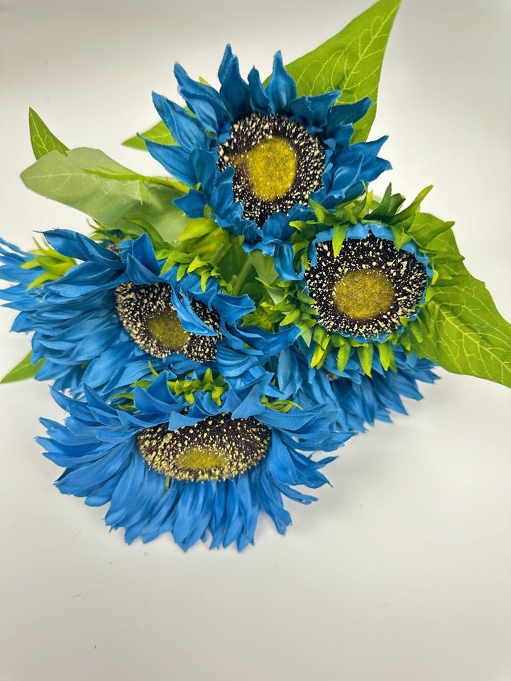 Artificial Sunflower flower bush - blue - Greenery Marketartificial flowers12051