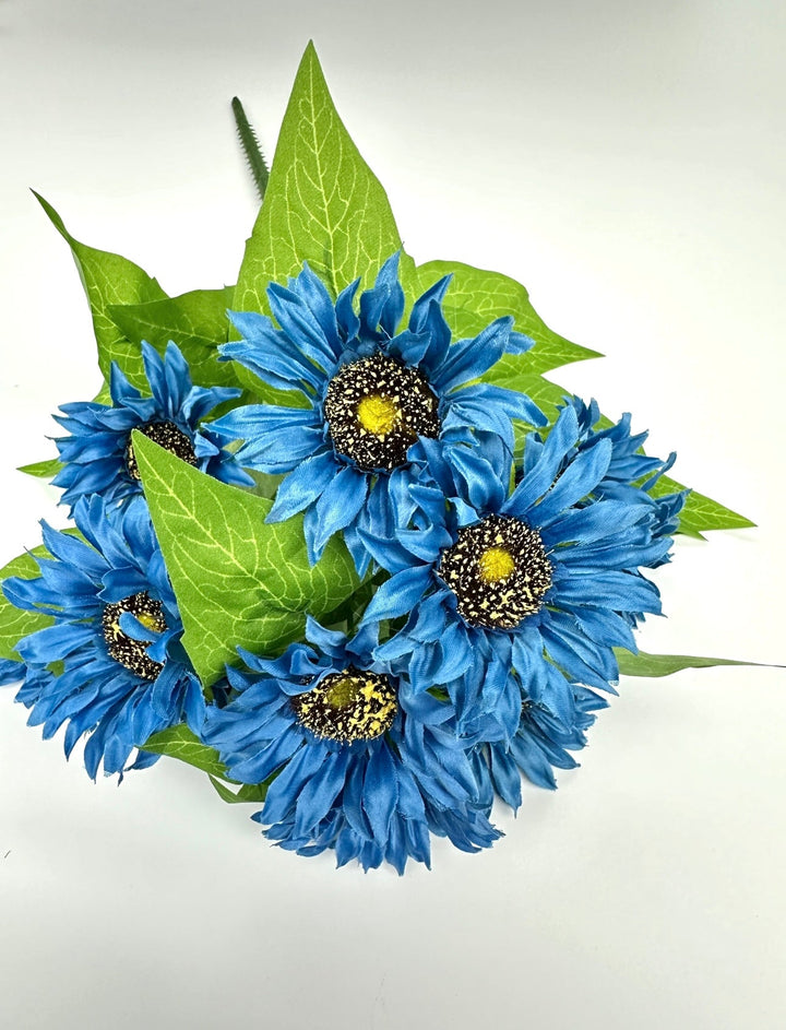 Artificial Sunflower flower bush - blue - Greenery Marketartificial flowers12053